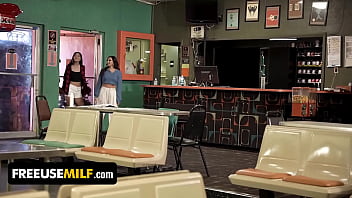 Preview 1 of Valentine Nappies X Videos - StepMom And StepDaughter Armani Black &amp_ Aubrey Babcock Get Fucked While Bowling - FreeUse Milf