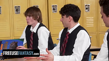 Preview 1 of Xvideos Free Tube Station - Curvy Teacher Valentina Nappi Gets Fucked By Three Students In A Classroom - FreeUse Fantasy