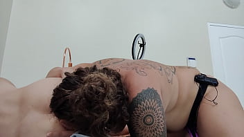 Preview 1 of Sex Antay - Rimjob and strap-on show while camming live