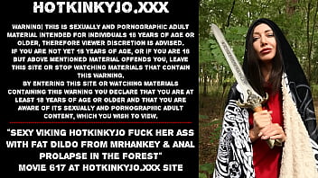 Preview 1 of Alice Marchs Beeg Videos - Sexy Viking Hotkinkyjo fuck her ass with fat dildo from mrhankey &amp_ anal prolapse in the forest