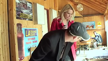 Preview 1 of The Barn - fuck this amazing hot blonde slut giving blowjob with natural tits outdoors where they can see us