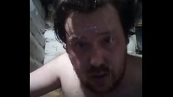 Preview 4 of My Secret Neighbor - A gay man from Russia tries fresh cum AGAIN,  he pours cum all over his face on the camera! He shot this video for his lover,  who serves in Ukraine!