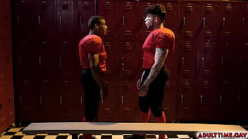 Preview 2 of Hindi Bf Video Saniliyan - Football players Adrian Hart and Joseph Castillan get into a heated anal sex inside the locker room.