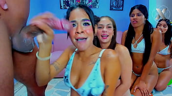 Preview 2 of Lexus Bloom - AMAZING! Whores in a row giving me great spitty blowjobs