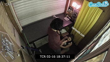 Preview 3 of Boor Images - Security Cam Catches Tiny Asian Giving a BIG Cock Blowjob