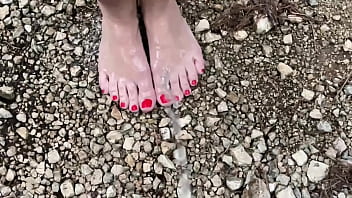 Preview 2 of Johnny Sins Office Threesomes - He Pee on My Feet and Ass on the Beach I love feel this Hot Rain