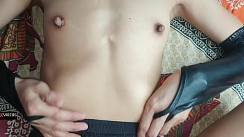 Preview 1 of Shiny Silk - Fucking sexy girl for the first time in missionary.