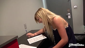 Preview 1 of Amrican Sey - JamesDeen - All Natural Blonde Slut April Aniston Can&#039_t Wait to Fuck James Deen
