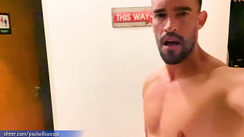 Preview 1 of Seeda Xxxxx - Fitness man edging naked on public stairs and next to the street