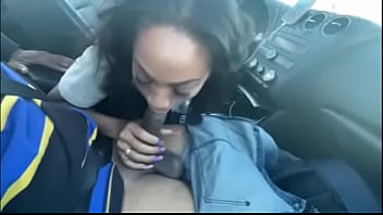 Preview 1 of 18 Years Girl Rape - Cali Caliente sucking dick in traffic