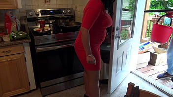 Preview 1 of Animal Vs Human Porn - Amateur cuckold wife has rough sex in her kitchen while husband is at work