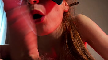 Preview 2 of Omegle Cool - MyRedFoxGirl In a Sexy Bodysuit Pleased Her Partner And Got A Sperm On Her Face