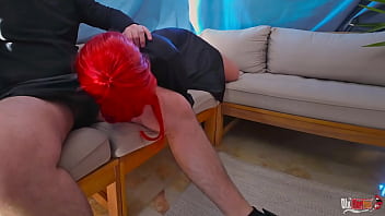 Preview 1 of Japanese Teen Shaggy Boobs - Insolent Stepson Fucked me in the throat while I was relaxing on the couch