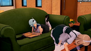Preview 1 of Xxx Skul Girl - Futa Eula Fucks Maid Lisa