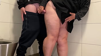Preview 4 of Mom Please My Room Super Fuck - Curvy step mother makes step son cum in public toilet