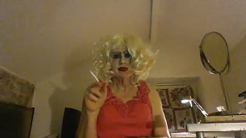 Preview 3 of Gamut Baju - Sissy CumDump,  CD Sarah Millward,  smokes and tries to look sexy,  like an MILF tart