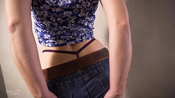 Preview 3 of Chor Jasmine James Full Video - Amateur Japanese In Tight Jean Shorts Teasing Her Whale Tail G Strings
