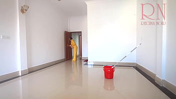 Preview 2 of Sunny Leone Ci Xxx Video - Naked maid cleans office space. Maid without panties. Hall c2
