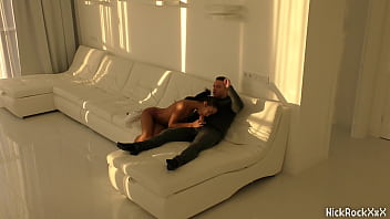 Preview 2 of Imi Dear De Jordi - Black Asian Teen jumping on red cock in white room
