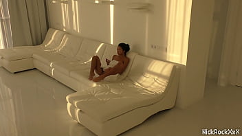 Preview 1 of Imi Dear De Jordi - Black Asian Teen jumping on red cock in white room