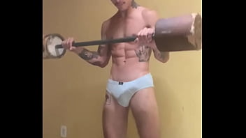Preview 2 of Stinky Ankle Socks - Geovane Santana in white underwear working out (@geovanesds @geovane gds @geovane.5rnt) [ORIGINAL]