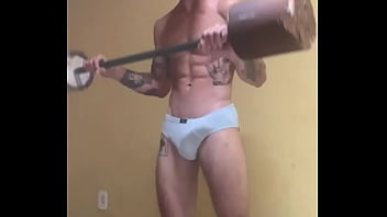 Preview 1 of Stinky Ankle Socks - Geovane Santana in white underwear working out (@geovanesds @geovane gds @geovane.5rnt) [ORIGINAL]