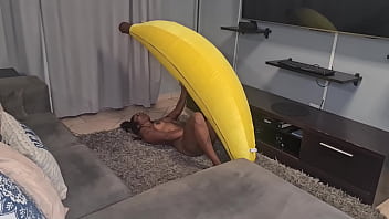 Preview 4 of Wwwjungle Xxxcom - Tattooed desi slut humps a big banana,  close ups