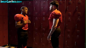 Preview 3 of Mome Bath - IR sportive stud bareback banged in locker room by BBC
