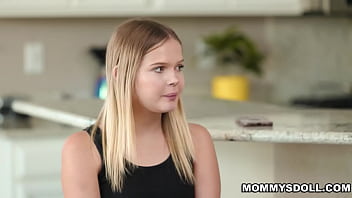 Preview 2 of Virgin Sex 18video - Blonde stepdaughter Coco Lovelock is afraid of going to the dentist,  and her stepmom Kit Mercer persuades her by giving her sweet kisses.