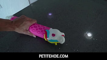 Preview 1 of Chubby Anti Sex - PetiteHoe - The table has turned with tiny prankster Violet Gems got stuck under the table and her stepbrother Danny Steele gets back at her by taking advantage of her situation