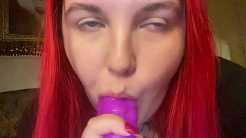 Preview 2 of Wwwkajalxnxx Video - So much spit! Dragon dildo blowjob