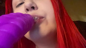 Preview 4 of Wwwkajalxnxx Video - So much spit! Dragon dildo blowjob