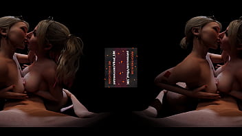 Preview 3 of Camera In Virgin - VReal 18K Double Titfuck with Cum Dirty Tongue Kiss - CGI,  3D,  threesome,  FFM,  Featuring Harley Quinn and Alexa