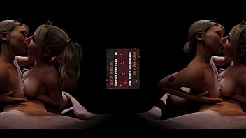 Preview 1 of Camera In Virgin - VReal 18K Double Titfuck with Cum Dirty Tongue Kiss - CGI,  3D,  threesome,  FFM,  Featuring Harley Quinn and Alexa