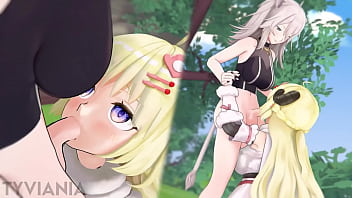 Preview 4 of Balk Fat - Watame blowjob Botan animated