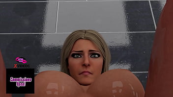 Preview 3 of Carmen Falentina - WWE 3D Futa Bianca Belair fucks Alexa Bliss backstage