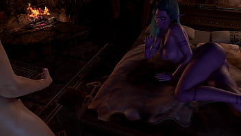 Preview 1 of Daughter Frim Movie - A Night Elf in Skyrim HandJob and Blowjob | Skyrim 3D Porn Parody