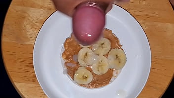 Preview 4 of Sunny Leone Clothes Girl - Cum On My food: Cumpilation part 4