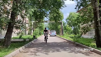 Preview 1 of 24inch Lun Pakistani - Follow the girl cyclist who rides without panties under her skirt