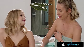 Preview 2 of Lesbea Grup - GIRLSWAY - Petite Blonde Coco Lovelock Has Intense Fingering and Pussy Licking With Stepsister&#039_s BFF