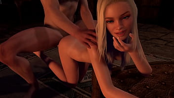 Preview 3 of Urban Amature - Long Hair Blonde has doggy style sex on the chair | 3D Porn