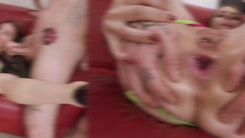 Preview 2 of Xxx Jeeb - Nensi Fox,  6on1,  Balls Deep,  DP,  Rough Sex,  Gapes,  Cum in Mouth,  Swallow GL823