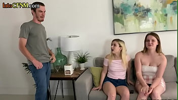 Preview 1 of Vlxx Com Xxx - CFNM 21yo femdom sluts sucking and wanking cock in 3some