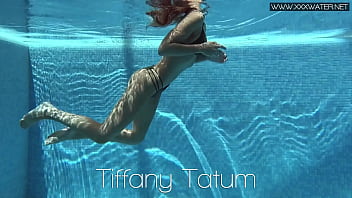 Preview 1 of Japwife Massace - Tiffany blonde perfect round booty teen swims underwater and undresses