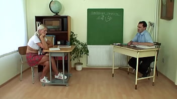 Preview 1 of Malika Boobs Press To Imran - Lucky professor fucks together with a blonde with small tits and hot pussy and all shaved