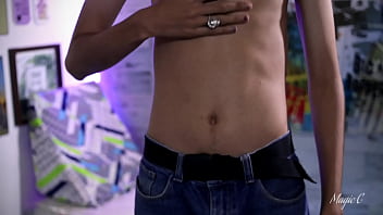 Preview 1 of Midiam Sex - Jerking my big latino cock inside a condom,  filling it with cum and then eating the cum from the condom