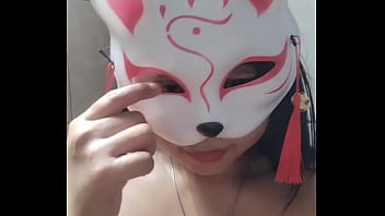 Preview 1 of Forced Son American - Chubby asian  cat mask girl