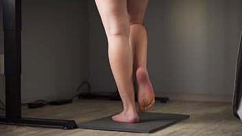 Preview 2 of Gayaththri Xxx - Spying On Teen Calves At Standing Desk
