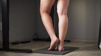 Preview 1 of Gayaththri Xxx - Spying On Teen Calves At Standing Desk