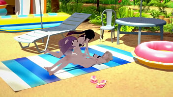 Preview 1 of Www X Usa - Mona Encounters Signora On The Beach